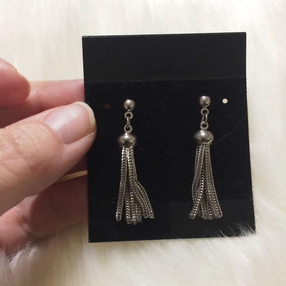 ⛓Rock Star Silver Chains Post Rocker Chic Earrings - Picture 7 of 8